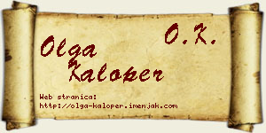 Olga Kaloper vizit kartica